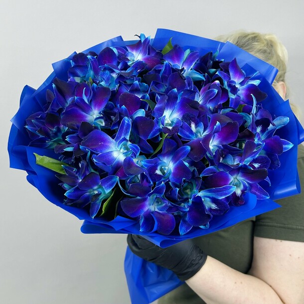 Букет живых цветов из космических орхидей 25 шт