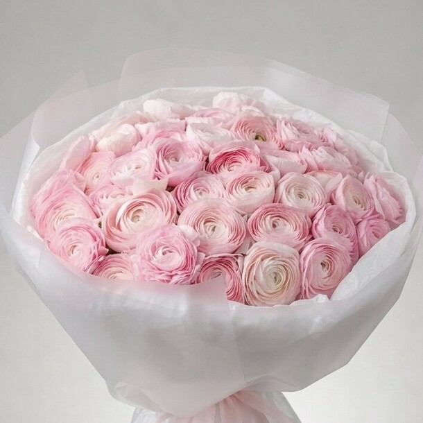 Нежно розовый букет из Ранункулус 39