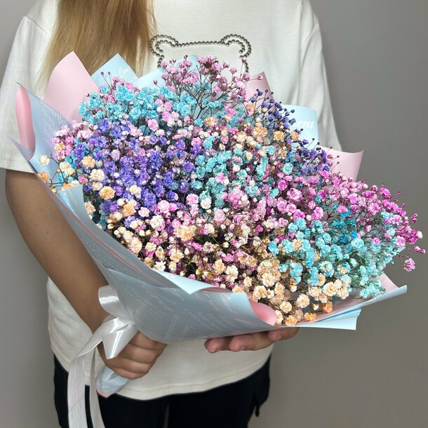 Букет из радужных гипсофил ( 5 шт )